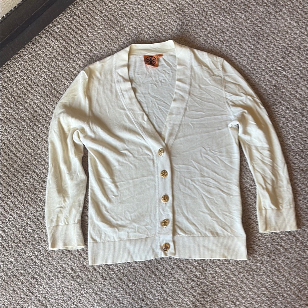 Women's Tory Burch Cream Cardigan Sweater